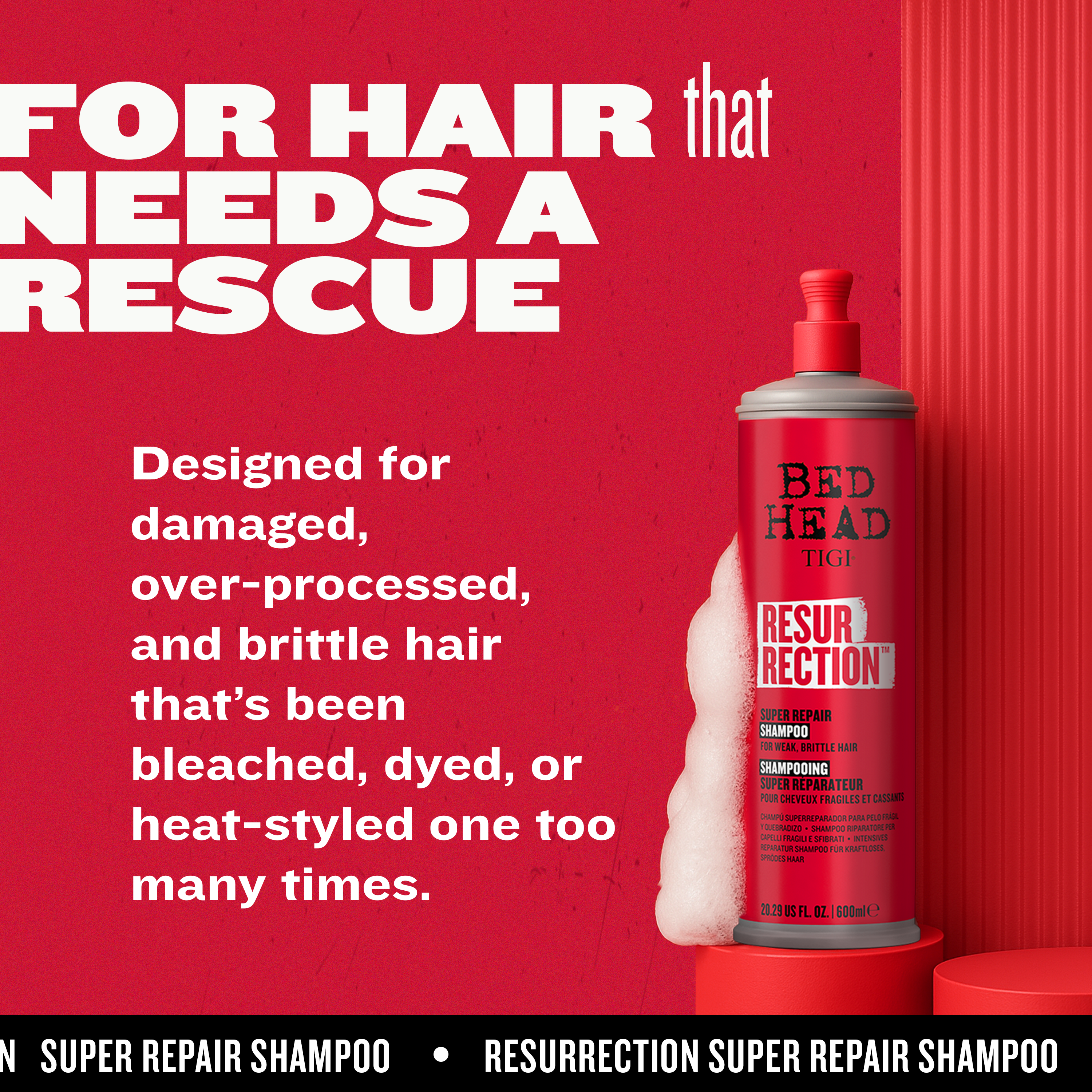 Resurrection Super Repair Shampoo | Bed Head by TIGI – Bedhead US